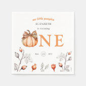 Waterverf Herfst Pompoen Wildflower 1e Verjaardag Servet (Voorkant)