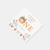 Waterverf Herfst Pompoen Wildflower 1e Verjaardag Servet (Hoek)