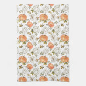 Waterverf Herfst pompoenen, boerderij Theedoek (Verticaal)