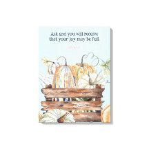 Waterverf Herfst pompoenen met vreugdebijbelvers