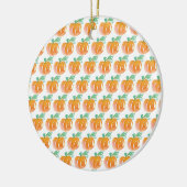 Waterverf Herfst Pompoenen Oranje Patroon Keramisch Ornament (Links)