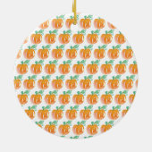 Waterverf Herfst Pompoenen Oranje Patroon Keramisch Ornament (Achterkant)