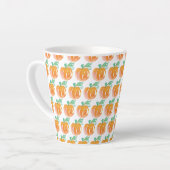 Waterverf Herfst Pompoenen Oranje Patroon Latte Mok (Linkerhoek)