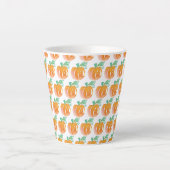 Waterverf Herfst Pompoenen Oranje Patroon Latte Mok (Voorkant)