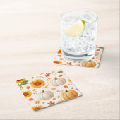 Waterverf Herfst Pompoenen & Zonnebloemen Patroon Kartonnen Onderzetters (Insitu)