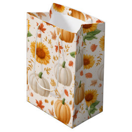 Waterverf Herfst Pompoenen & Zonnebloemen Patroon Medium Cadeauzakje