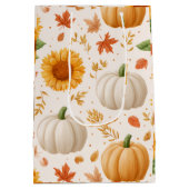 Waterverf Herfst Pompoenen & Zonnebloemen Patroon Medium Cadeauzakje (Achterkant)