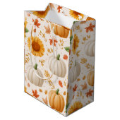 Waterverf Herfst Pompoenen & Zonnebloemen Patroon Medium Cadeauzakje (Achterkant Gekanteld)
