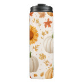 Waterverf Herfst Pompoenen & Zonnebloemen Patroon Thermosbeker (Voorkant)