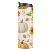 Waterverf Herfst Pompoenen & Zonnebloemen Patroon