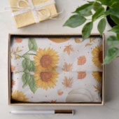 Waterverf Herfst Pompoenen & Zonnebloemen Patroon Tissuepapier (Geschenk)