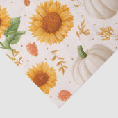 Waterverf Herfst Pompoenen & Zonnebloemen Patroon Tissuepapier (Detail)
