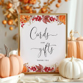 Waterverf herfst pompoenkaarten en geschenken poster