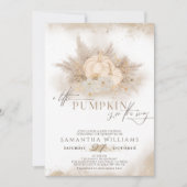 Waterverf Herfst Pumpkin Boho Pampas Baby shower Kaart (Voorkant)