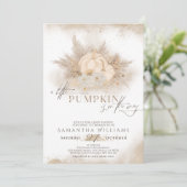 Waterverf Herfst Pumpkin Boho Pampas Baby shower Kaart (Staand voorkant)