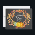 Waterverf Herfst Pumpkin Chalkboard Hartelijk dank Bedankkaart<br><div class="desc">Waterverf Herfst Pumpkin Autumn Dank u wel. Chalkboard Achtergrond. Land  Retro Barn. Liefde en Bedankt,  mooie scriptlettertypen. Voeg je bericht achteraan toe of laat leeg en schrijf handmatig. Voor verdere aanpassing,  te klikken gelieve de knoop "van de Aanpassing het"en ons ontwerphulpmiddel te gebruiken om deze sjabloon te wijzigen.</div>
