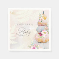 Waterverf Herfst Pumpkin Girl Baby shower Paper Pl