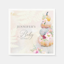 Waterverf Herfst Pumpkin Girl Baby shower Paper Pl Servet