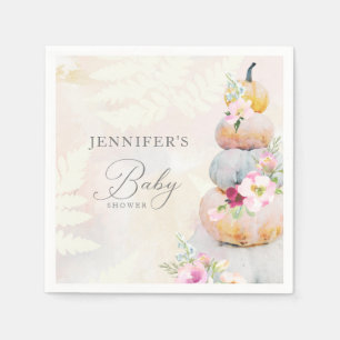 Waterverf Herfst Pumpkin Girl Baby shower Paper Pl Servet