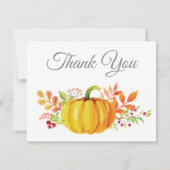 Waterverf Herfst Pumpkin - Hartelijk dank Bedankkaart (Voorkant)