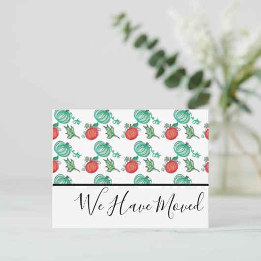 Waterverf Herfst Pumpkin Patch Post Kaart (Staand voorkant)