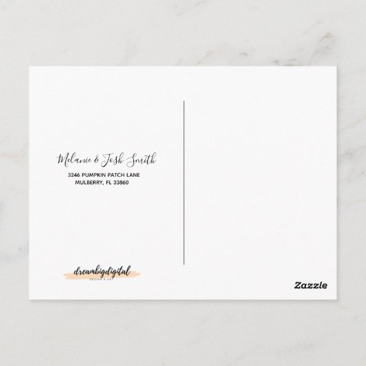 Waterverf Herfst Pumpkin Patch Post Kaart (Achterkant)