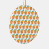 Waterverf Herfst Pumpkins Oranje Pattern Keramisch Ornament (Rechts)