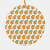 Waterverf Herfst Pumpkins Oranje Pattern Keramisch Ornament (Voorkant)