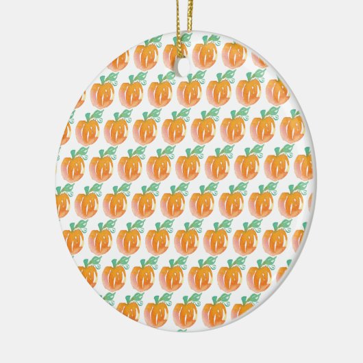 Waterverf Herfst Pumpkins Oranje Pattern Keramisch Ornament (Links)