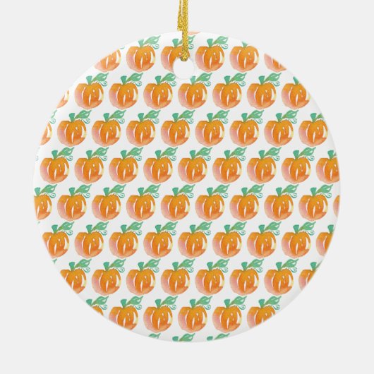 Waterverf Herfst Pumpkins Oranje Pattern Keramisch Ornament (Achterkant)