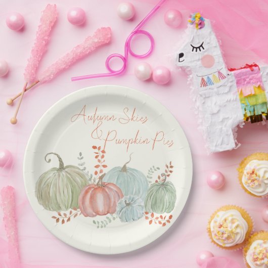 Waterverf Herfst Pumpkins Papieren Bordje (Feest)