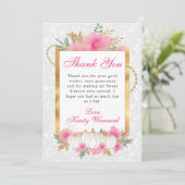 Waterverf Herfst Roze Goud Bloemen Pompoen Sweet 1 Bedankkaart (Staand voorkant)