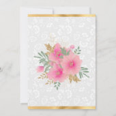 Waterverf Herfst Roze & Gouden Bloemige Pompoen Tr Save The Date (Achterkant)