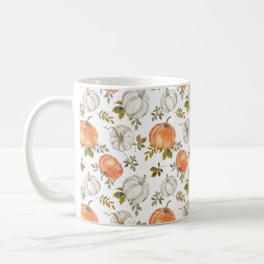 Waterverf Herfst Rustic Pumpkins Koffiemok (Links)