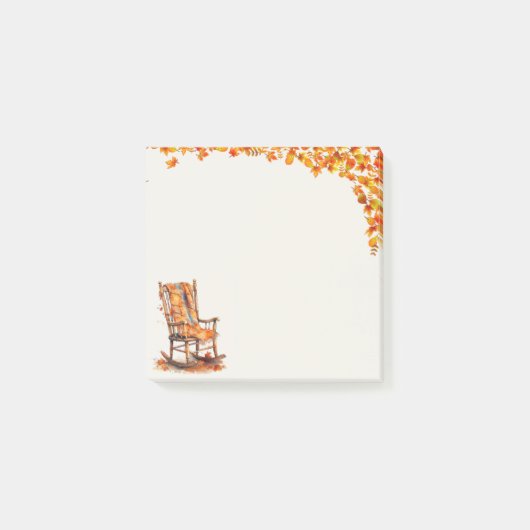 Waterverf Herfst Schommelstoel Post-it® Notes (Voorkant)