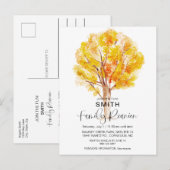 Waterverf - Herfst - serie - reünie QR uitnodigen Uitnodiging Briefkaart (Voorkant / Achterkant)