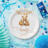 Waterverf Herfst Teddy Bear Pumpkin baby shower Papieren Bordje (Feest)