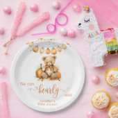 Waterverf Herfst Teddy Bear Pumpkin baby shower Papieren Bordje (Feest)
