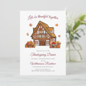 waterverf herfst Thankgiving diner Kaart (Staand voorkant)