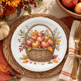 Waterverf Herfst Thanksgiving Appelmand Papieren Bordje