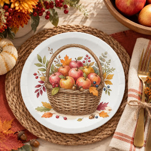 Waterverf Herfst Thanksgiving Appelmand Papieren Bordje