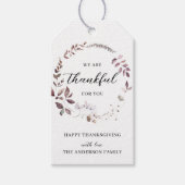 Waterverf Herfst Thanksgiving Dankbaar voor Jou Cadeaulabel (Voorkant)