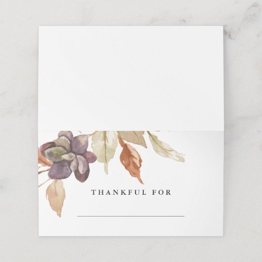 Waterverf Herfst Thanksgiving Friendsgiving Plaatskaartje (Buitenkant ongevouwen)