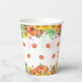 Waterverf Herfst Thanksgiving herfst pompoen eten Papieren Bekers (Achterkant)