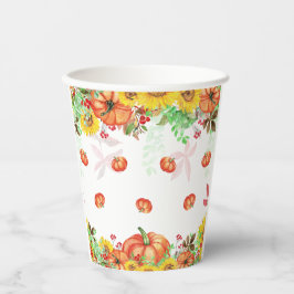 Waterverf Herfst Thanksgiving herfst pompoen eten Papieren Bekers