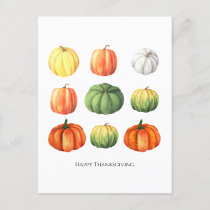 Waterverf Herfst Thanksgiving Pumpkin Briefkaart