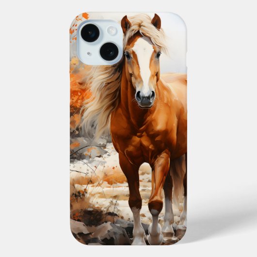 WATERVERF HERFST THEMA PAARD Case-Mate iPhone CASE (Achterkant)