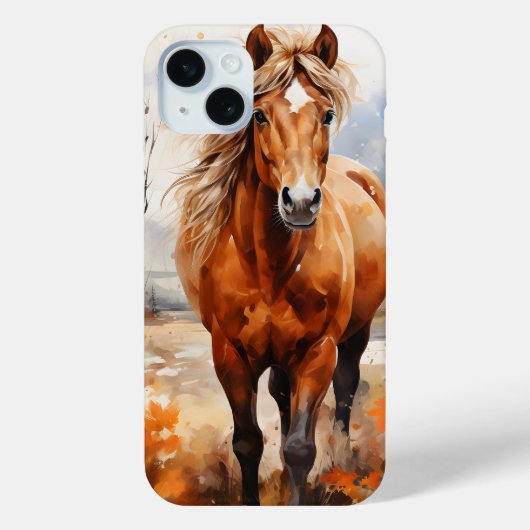 WATERVERF HERFST THEMA PAARD Case-Mate iPhone CASE (Achterkant)