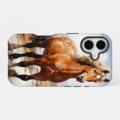 WATERVERF HERFST THEMA PAARD IN HET BOS iPhone 16 HOESJE (Achterkant horizontaal)