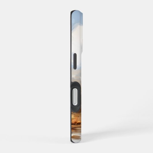 WATERVERF HERFST THEMA PAARD IN HET BOS iPhone 16 HOESJE (Rechterkant)